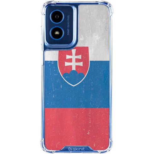 Slovakia Flag Distressed Moto G Play 4G (2024) Clear Case